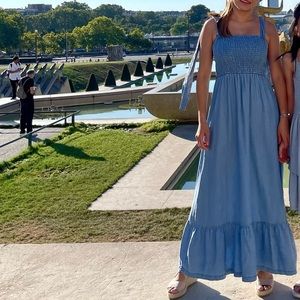 Denim chambray maxi dress